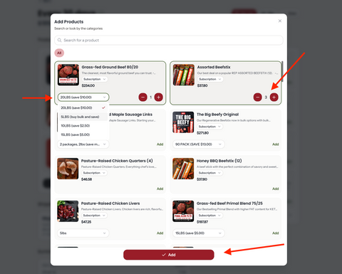 How do I add a product to my subscription?