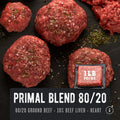 Primal Blend 80/20. Grassfed Ground Beef and Organ Meats. 80/20 Ground Beef with 10% Beef Liver and Heart. Regenerative Ancestral Blend organ meats. REP Provisions