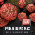 Grass-fed Ground Beef with Organ Meat, Ancestral Blend. Primal Blend Regenerative Ground Beef with 15% Beef Liver, Heart, Kidney and Spleen. REP Provisions Primal Blend Max Meat Box Delivery.