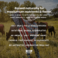 Naturally Raised American Beef attributes, farmer holding american flag in pasture with cattle grazing in the background REP Provisions