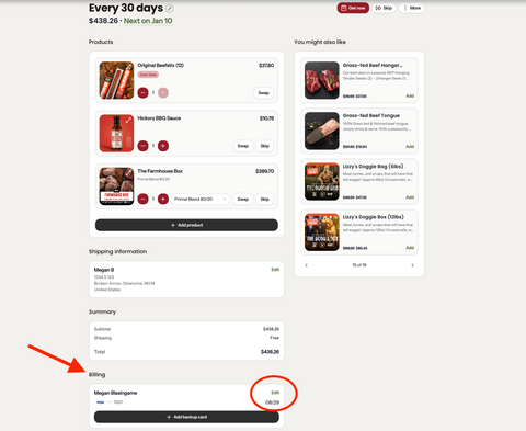 How do I update my billing information